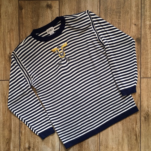 Vintage Nautical Stripe Blue White Sweater - Picture 5 of 5